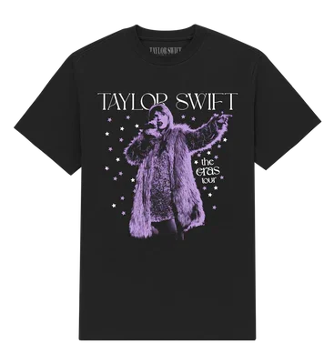 Taylor Swift The Eras Tour Live Photo Stars Black T-Shirt